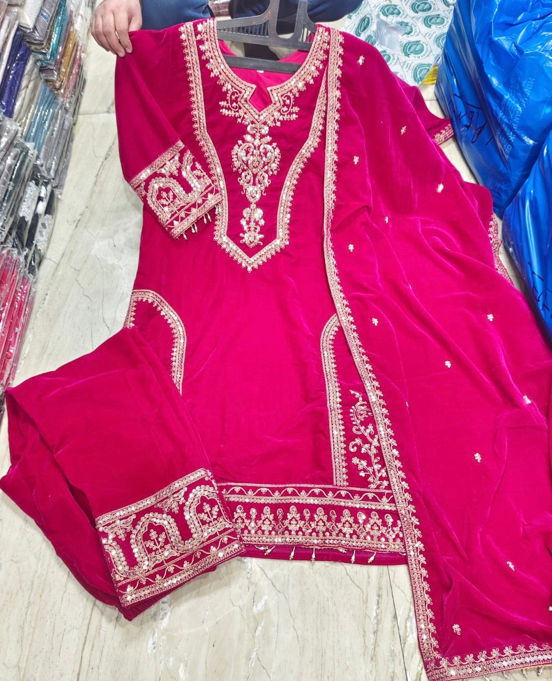 “Sabah” - Velvet Three Piece set