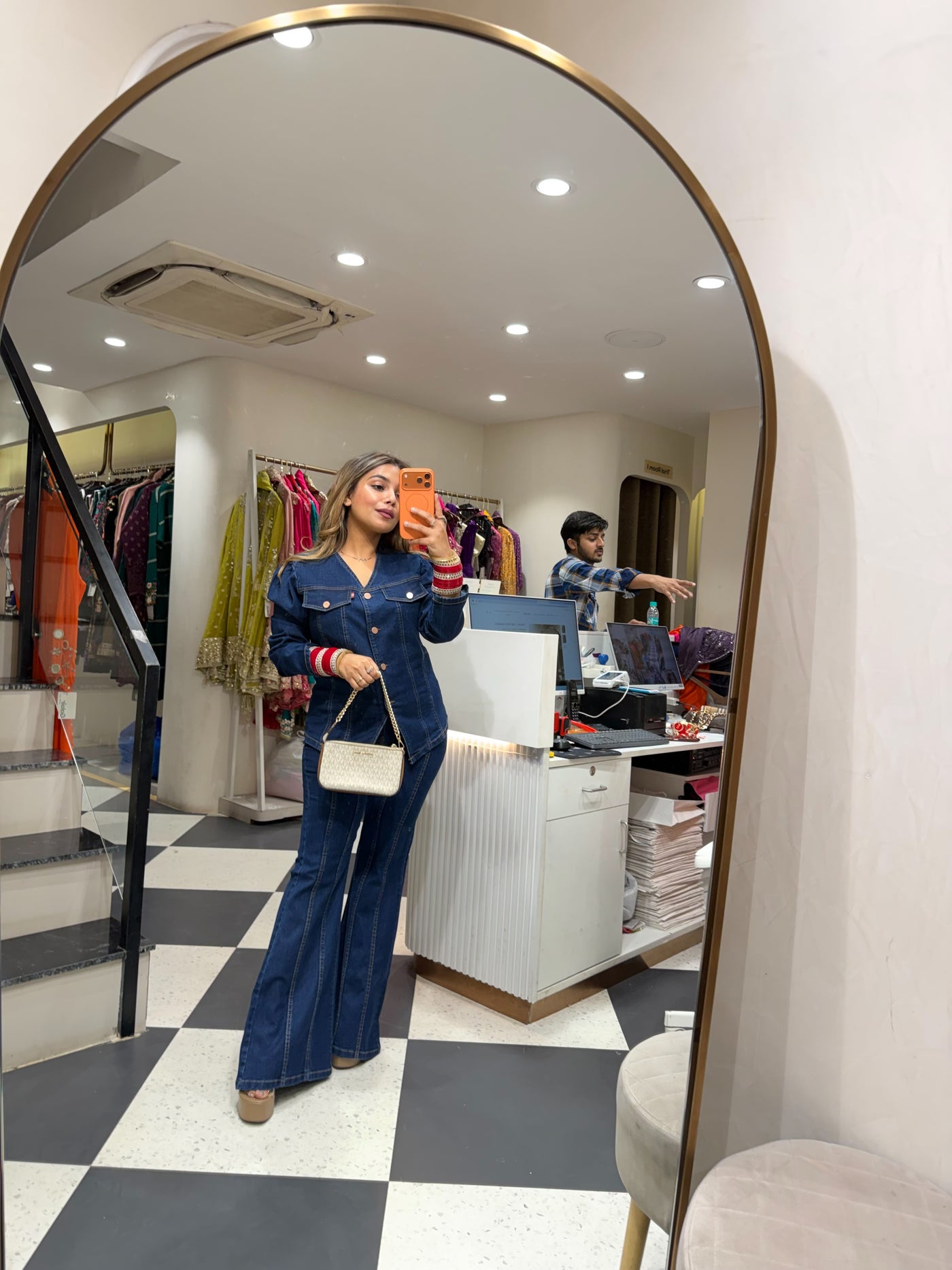 “Berry” - Denim Two Piece set