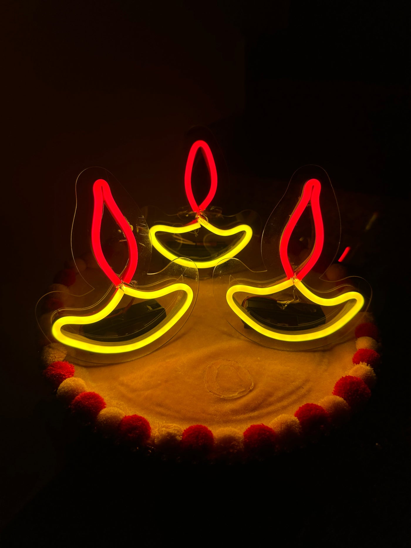 Neon Diya Lights - Set of 5