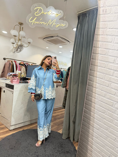 “Mella” - Cotton Denim Two Piece set