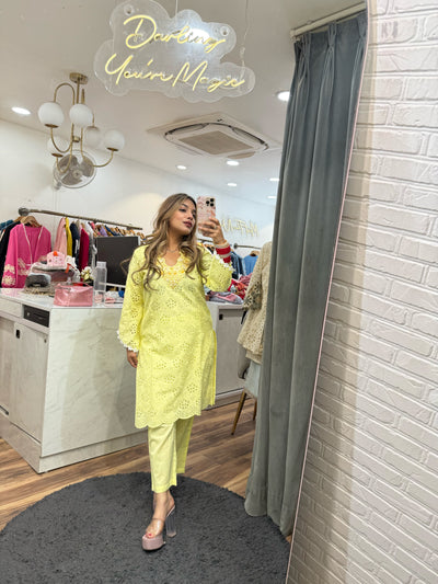 “Kina” - Pure Cotton schiffli Two Piece set