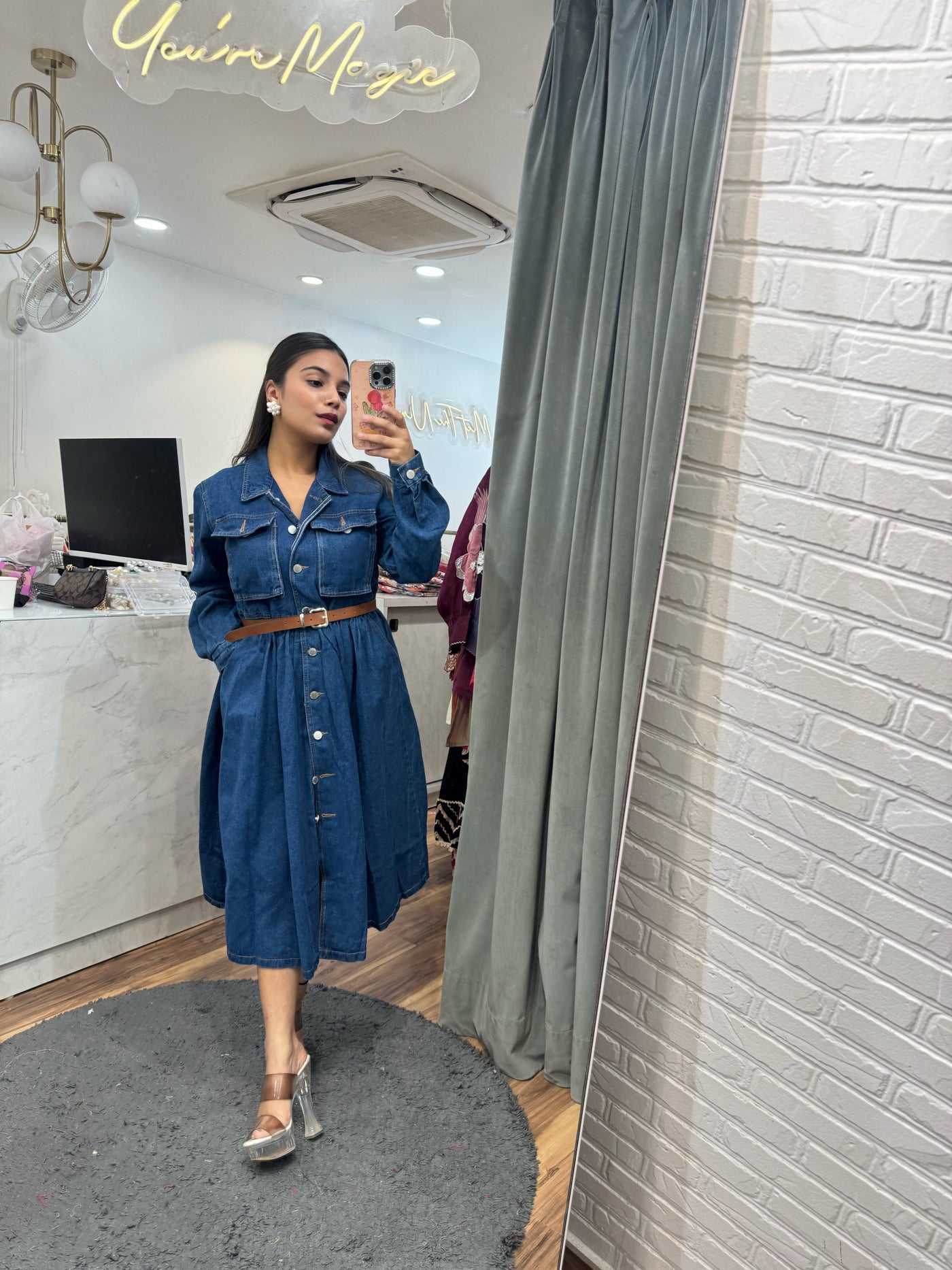 “Bobby” - Denim Dress With Belt