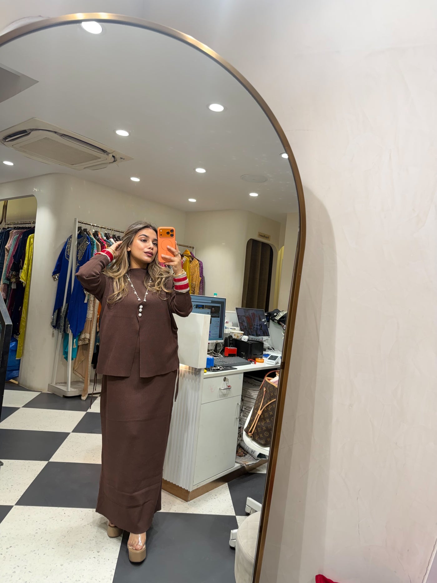 “Qina” - Woollen Two Piece Dress