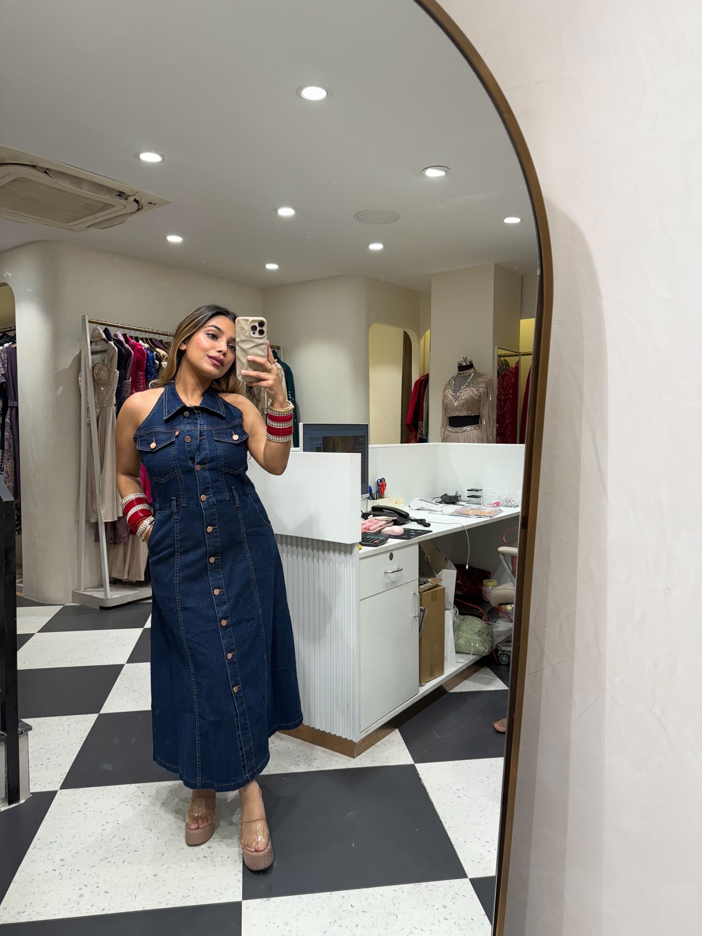 “Melora” - Stretchable Denim Dress