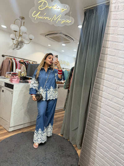 “Mella” - Cotton Denim Two Piece set