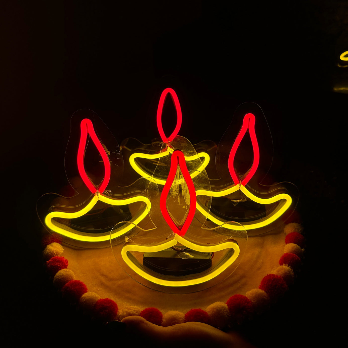 Neon Diya Lights - Set of 5