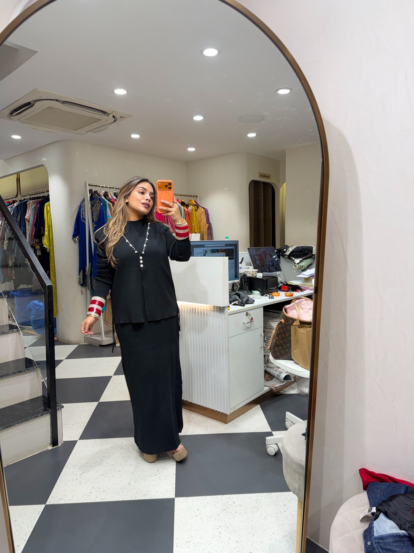 “Qina” - Woollen Two Piece Dress