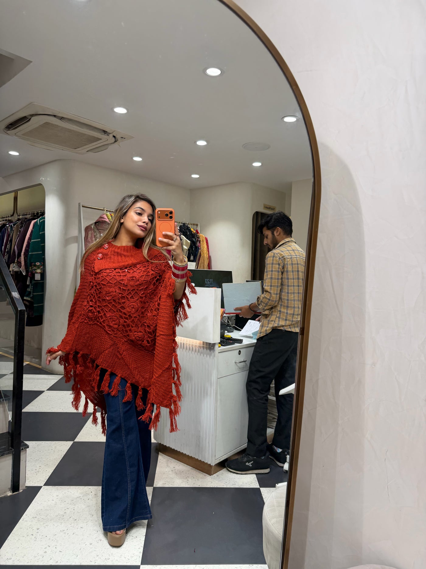 “Lema” - Woollen Crochet Ponchu Top