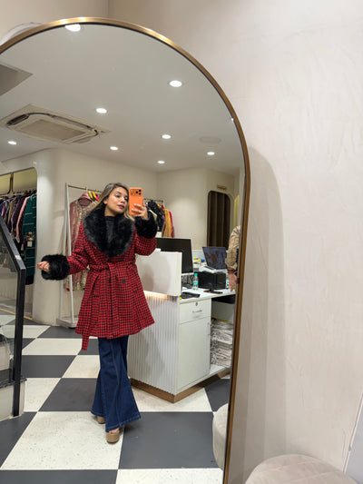 “Noja” - Tweed Fur Blazer Dress