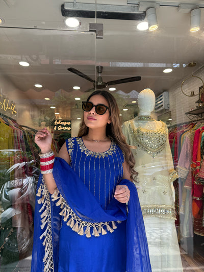 “Saanchi” - Crepe Three Piece Set ( Sleeves included )