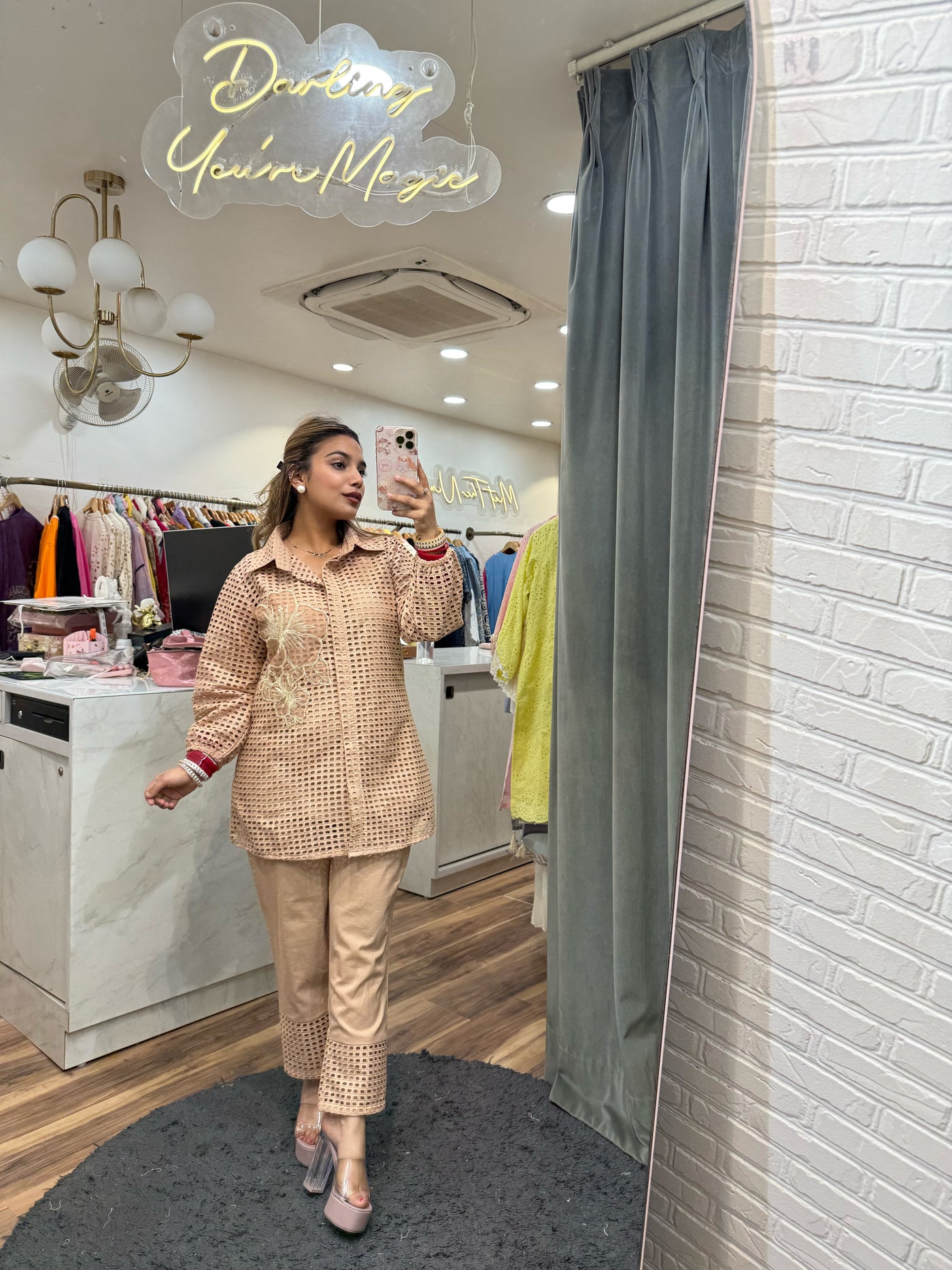 “Della” - Pure Cotton Schiffli Three Piece set