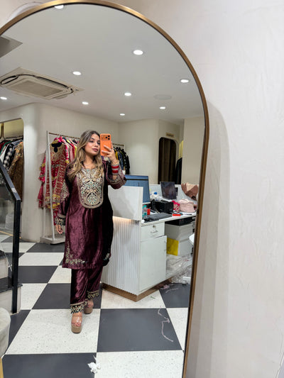 “Nirza”- Velvet Two Piece set