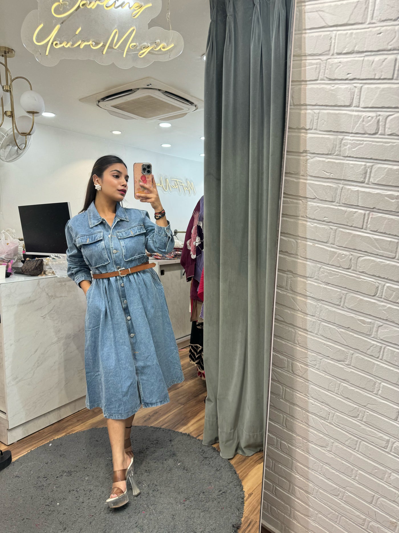 “Bobby” - Denim Dress With Belt