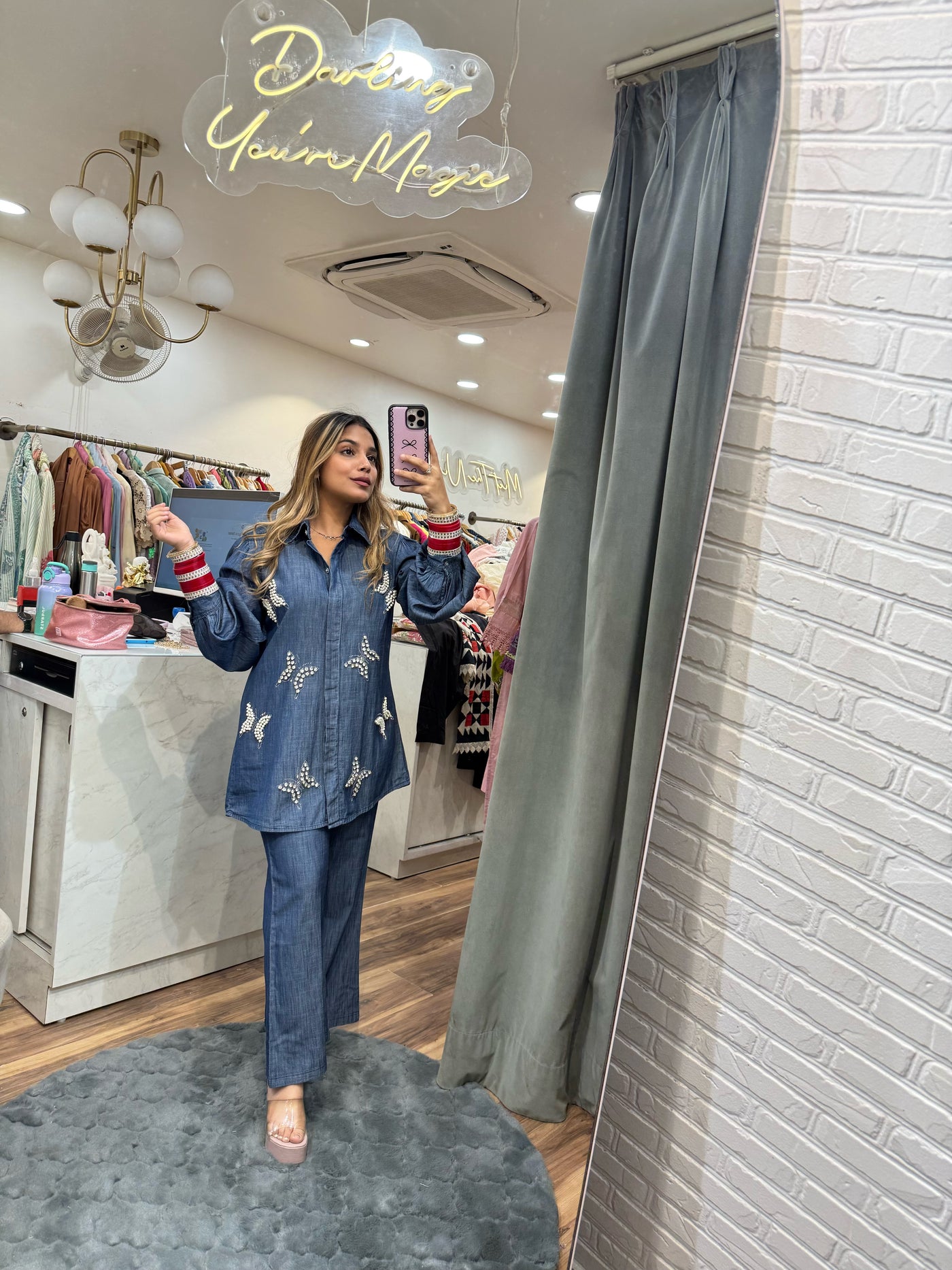 “Meval” - Soft Denim Two Piece Set