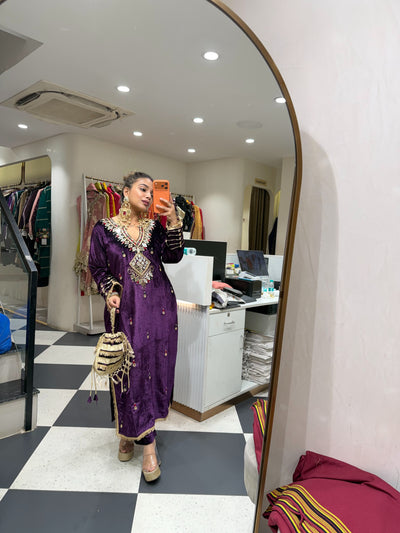 “Nazha”- Velvet Three Piece set