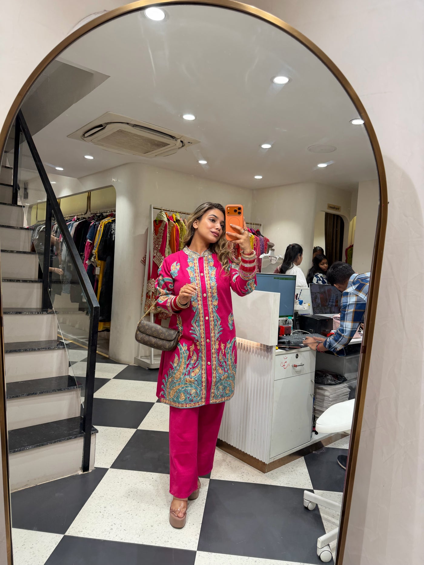 “Kalki”- Thread embroidered woollen Two Piece set