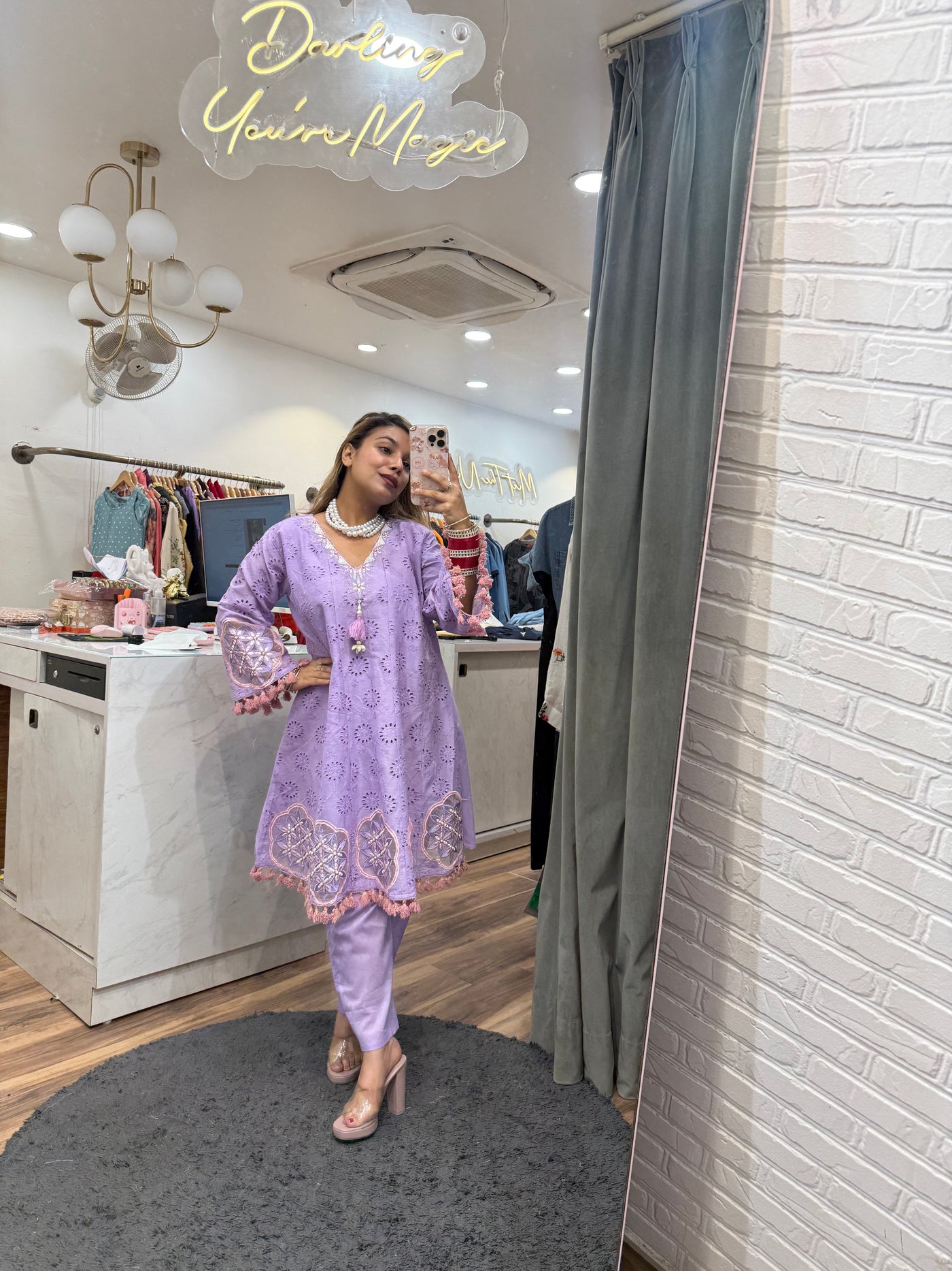 “Belma” - Cotton Schiffli Two Piece set