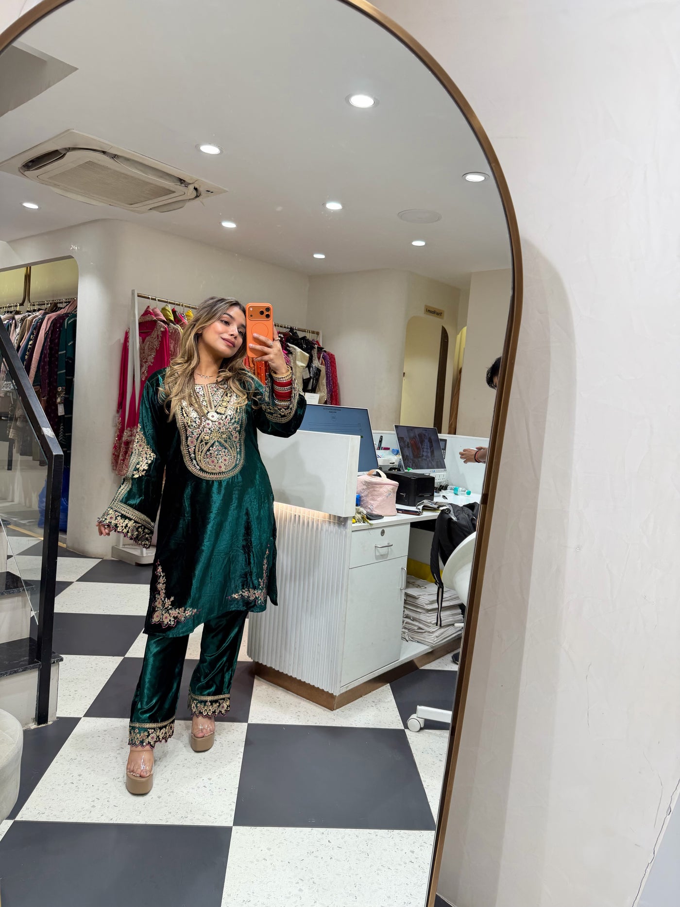 “Mirza”- Velvet Two Piece set