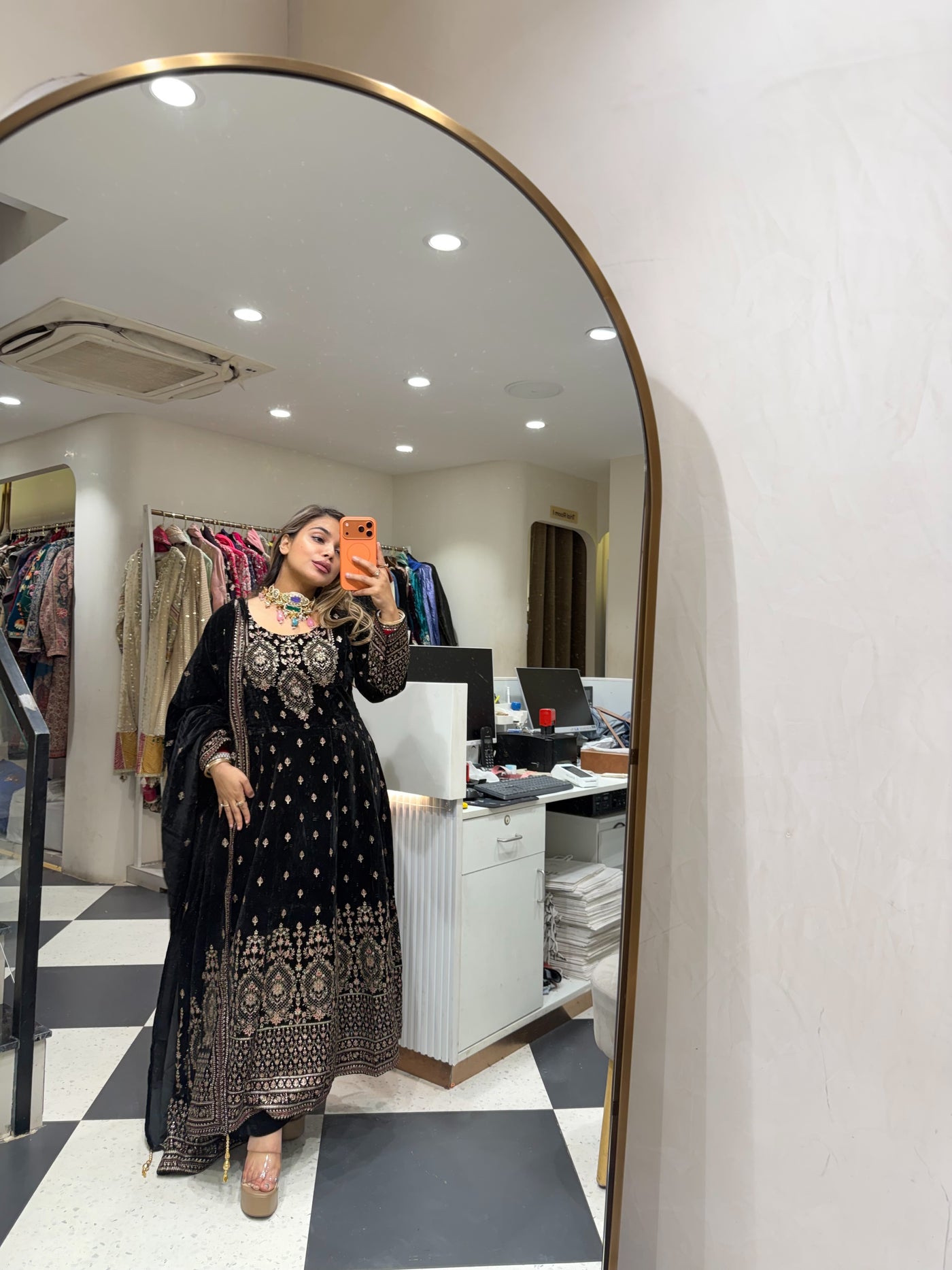 “Damini” - Velvet Three Piece set