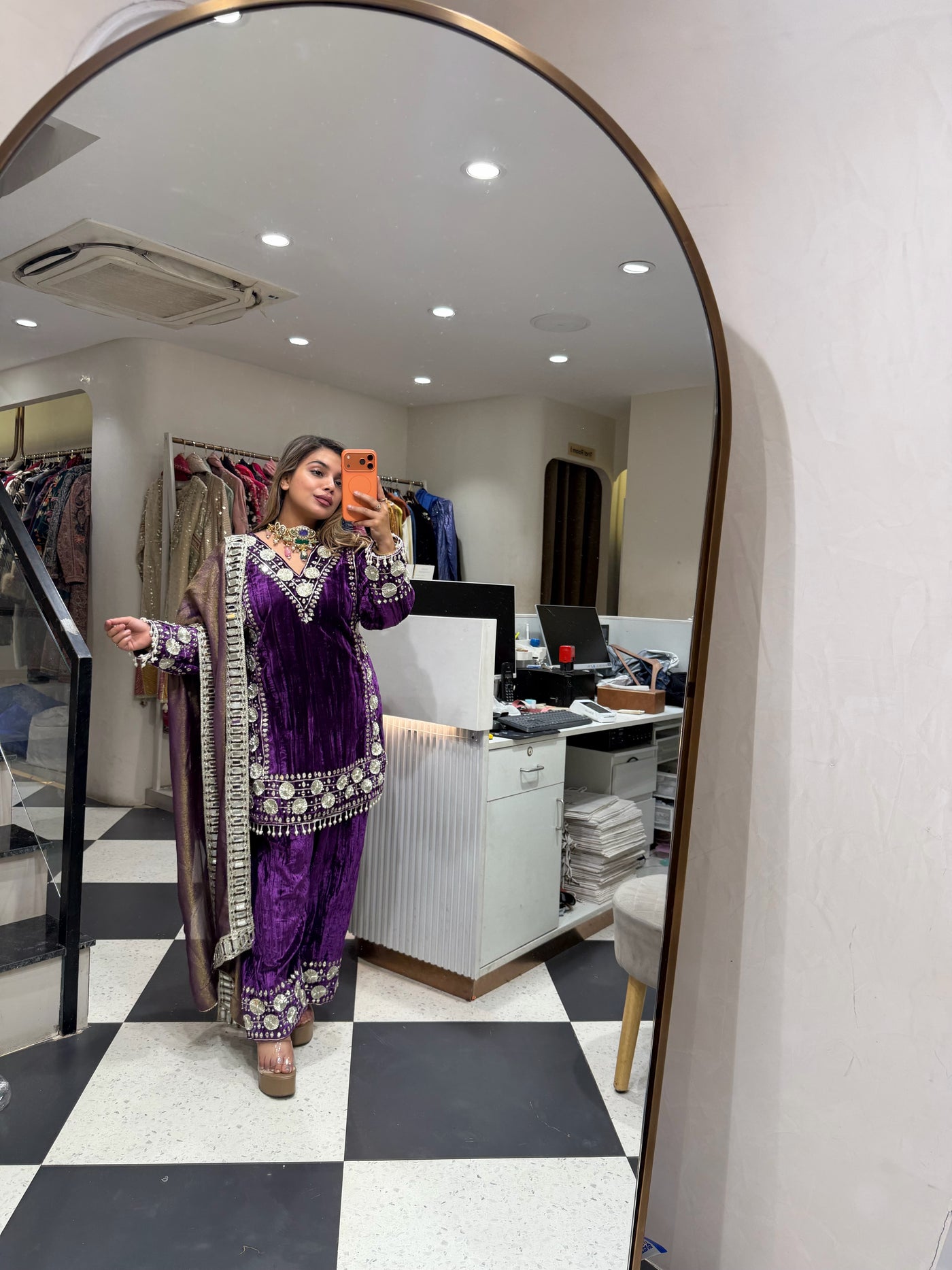 “Mohifoor” - Velvet Three Piece set