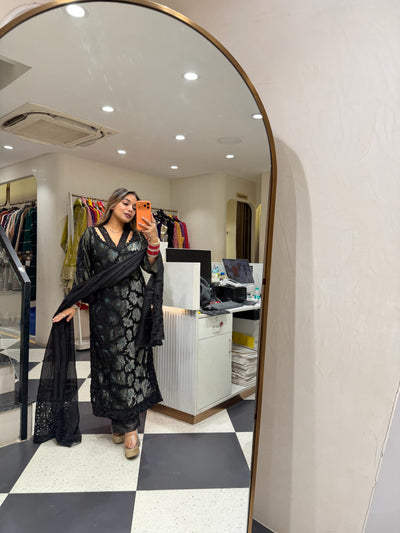 “Solgami” - Crochet Velvet Three Piece set