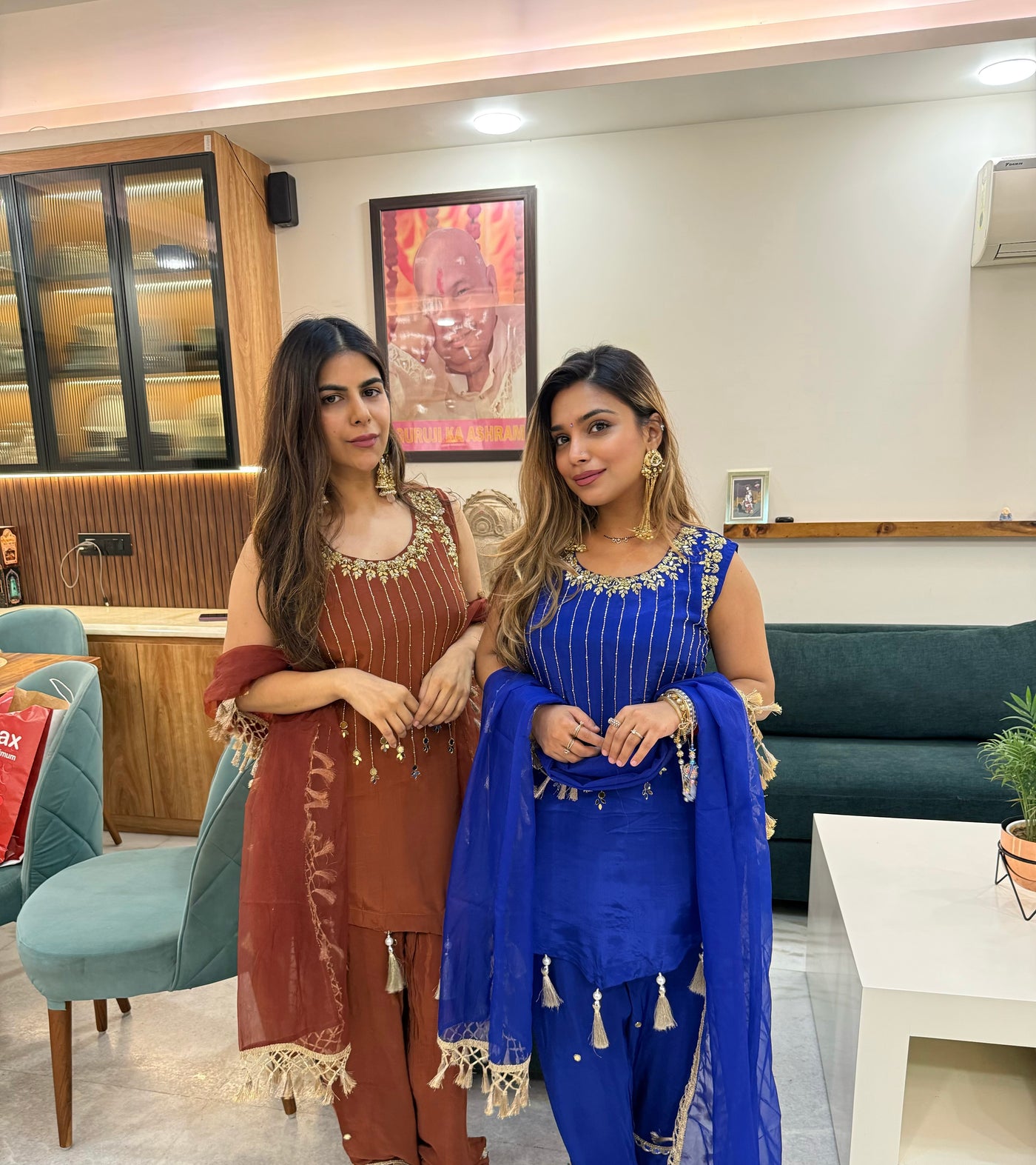 “Saanchi” - Crepe Three Piece Set ( Sleeves included )