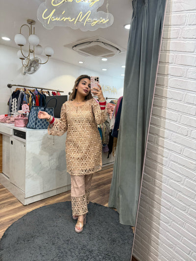 “Nidha” - Pure Cotton crochet Two Piece set