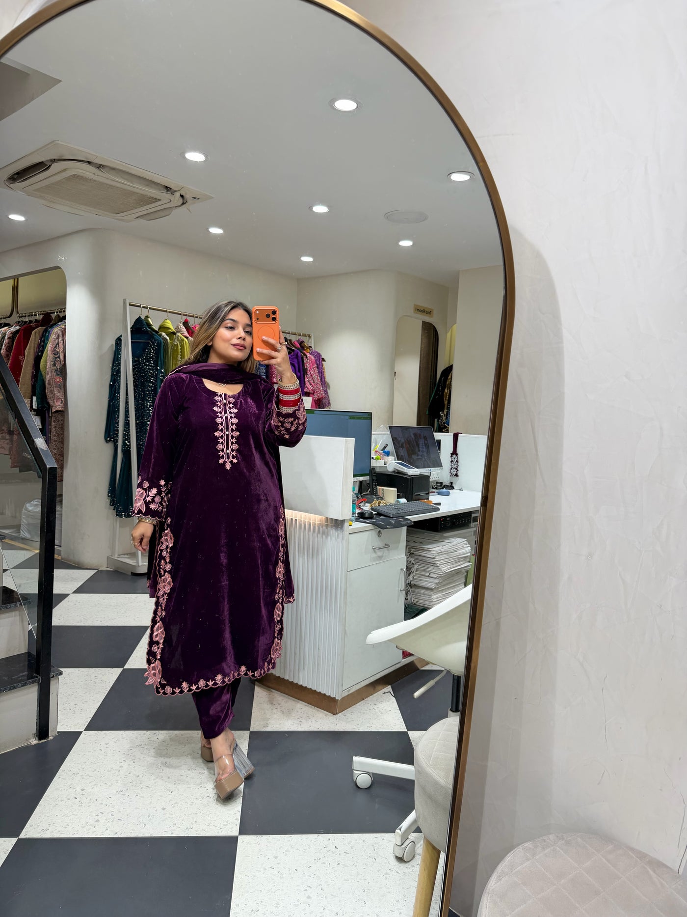 “Titli” - Velvet Three Piece set