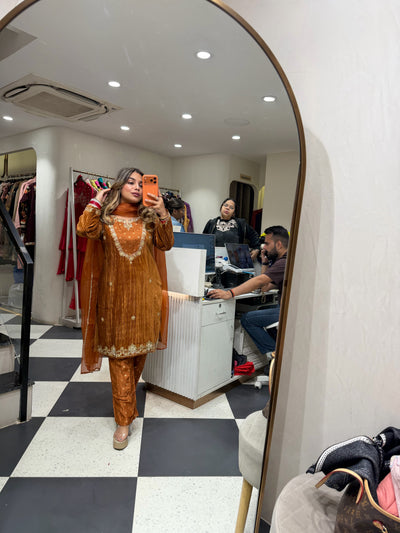 “Mehnooba” - Velvet Three Piece set