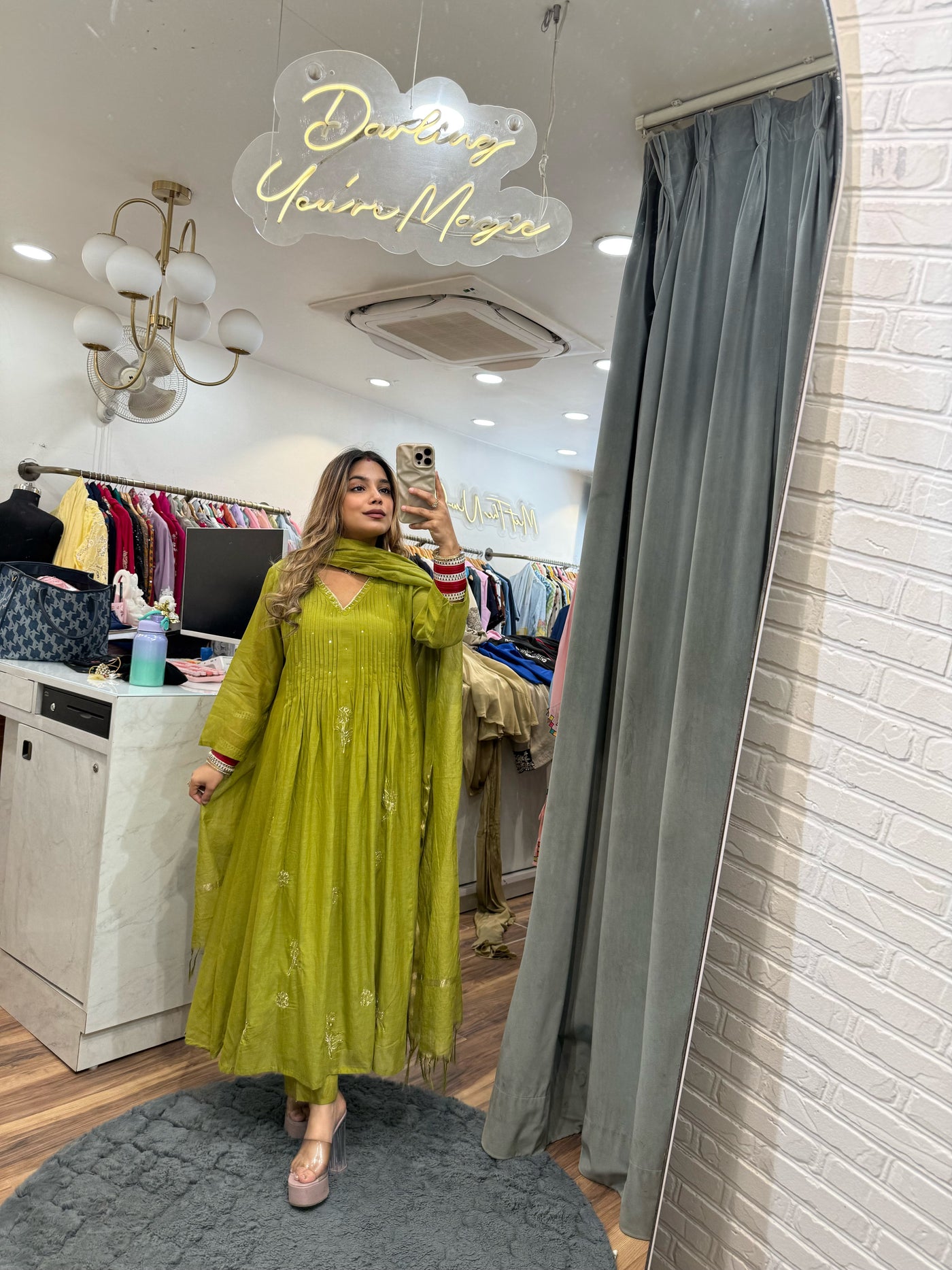 “Razeena” - Mul chanderi Three Piece set