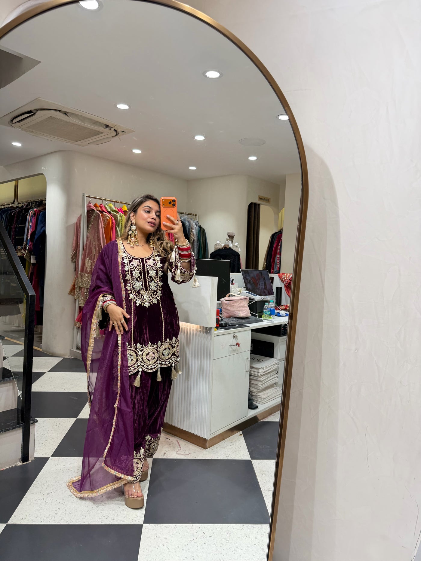 “Nivedita” - Velvet Three Piece set