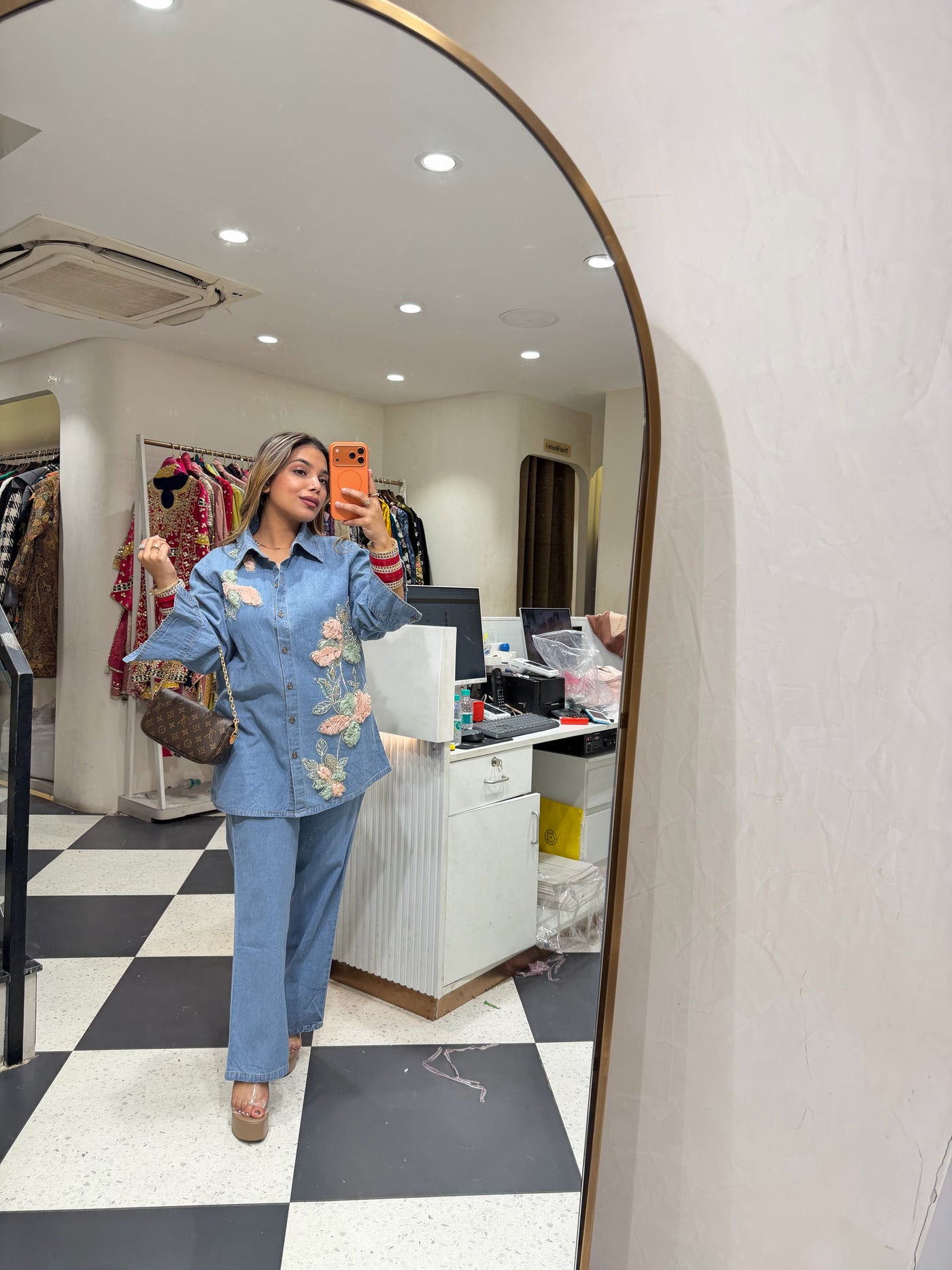 “Lily” - Denim Two Piece Set