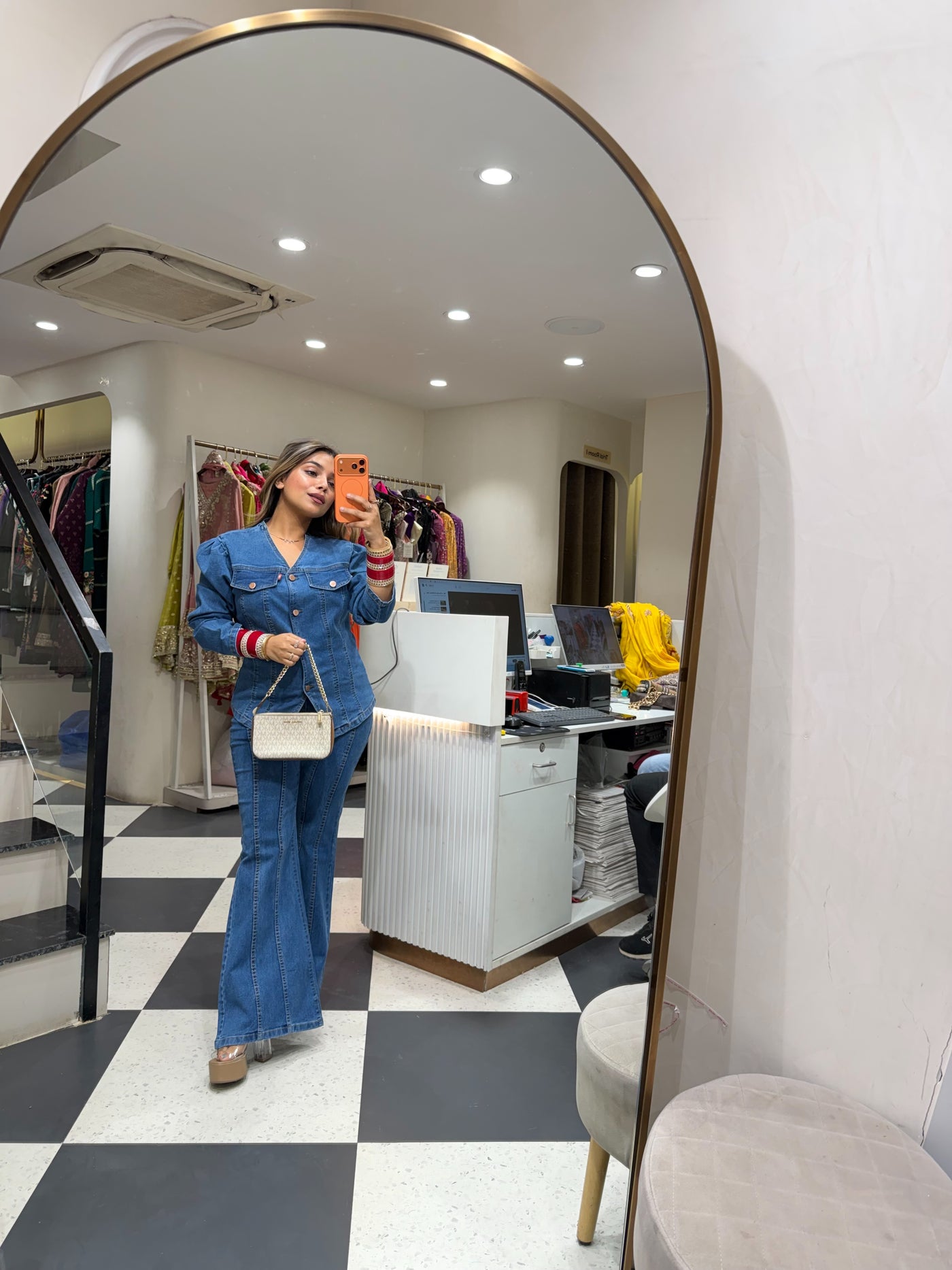 “Berry” - Denim Two Piece set