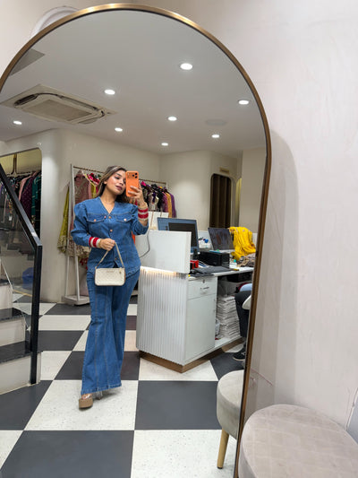 “Berry” - Denim Two Piece set