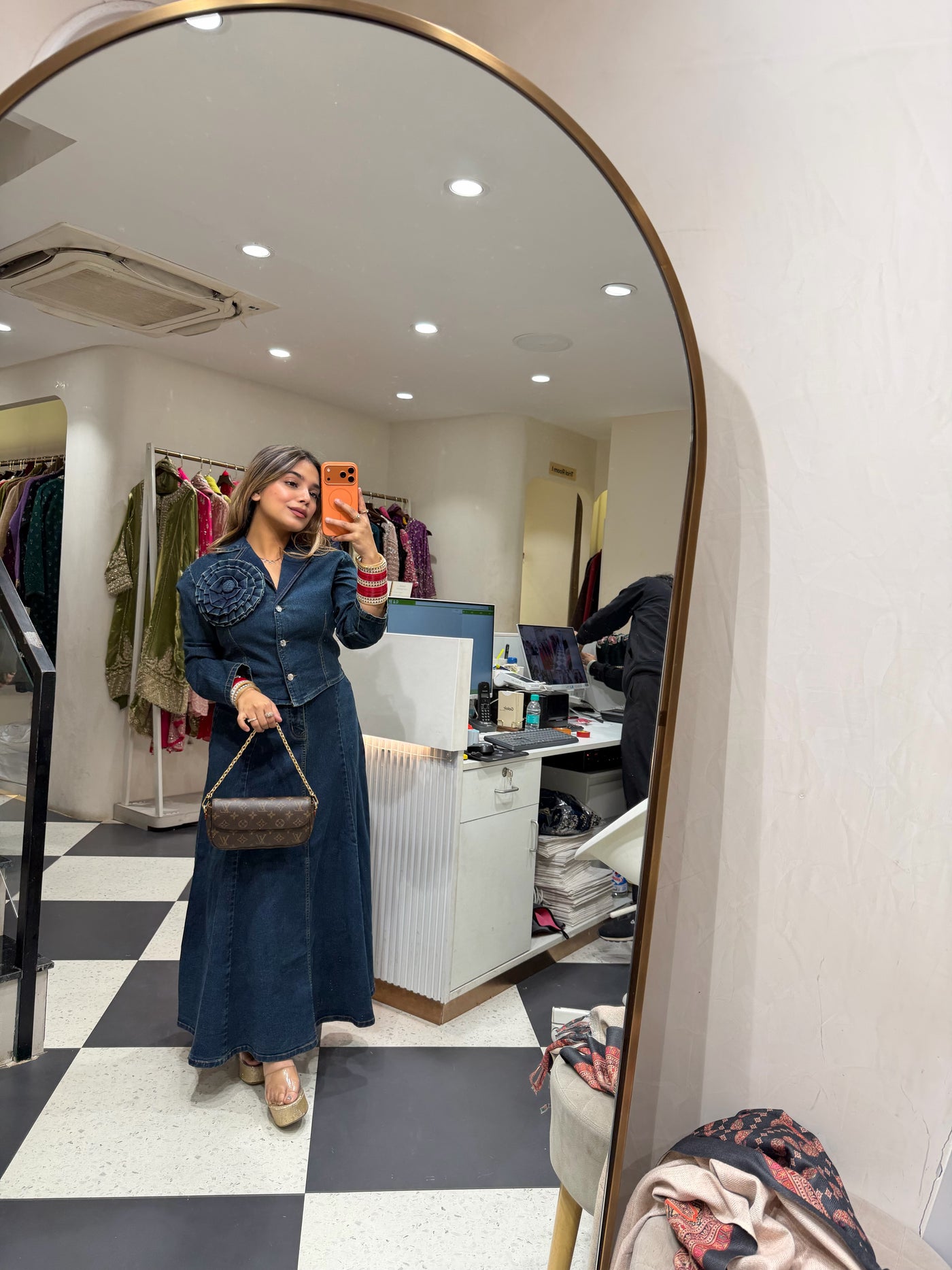 “Bora” - Denim Two Piece Skirt Set