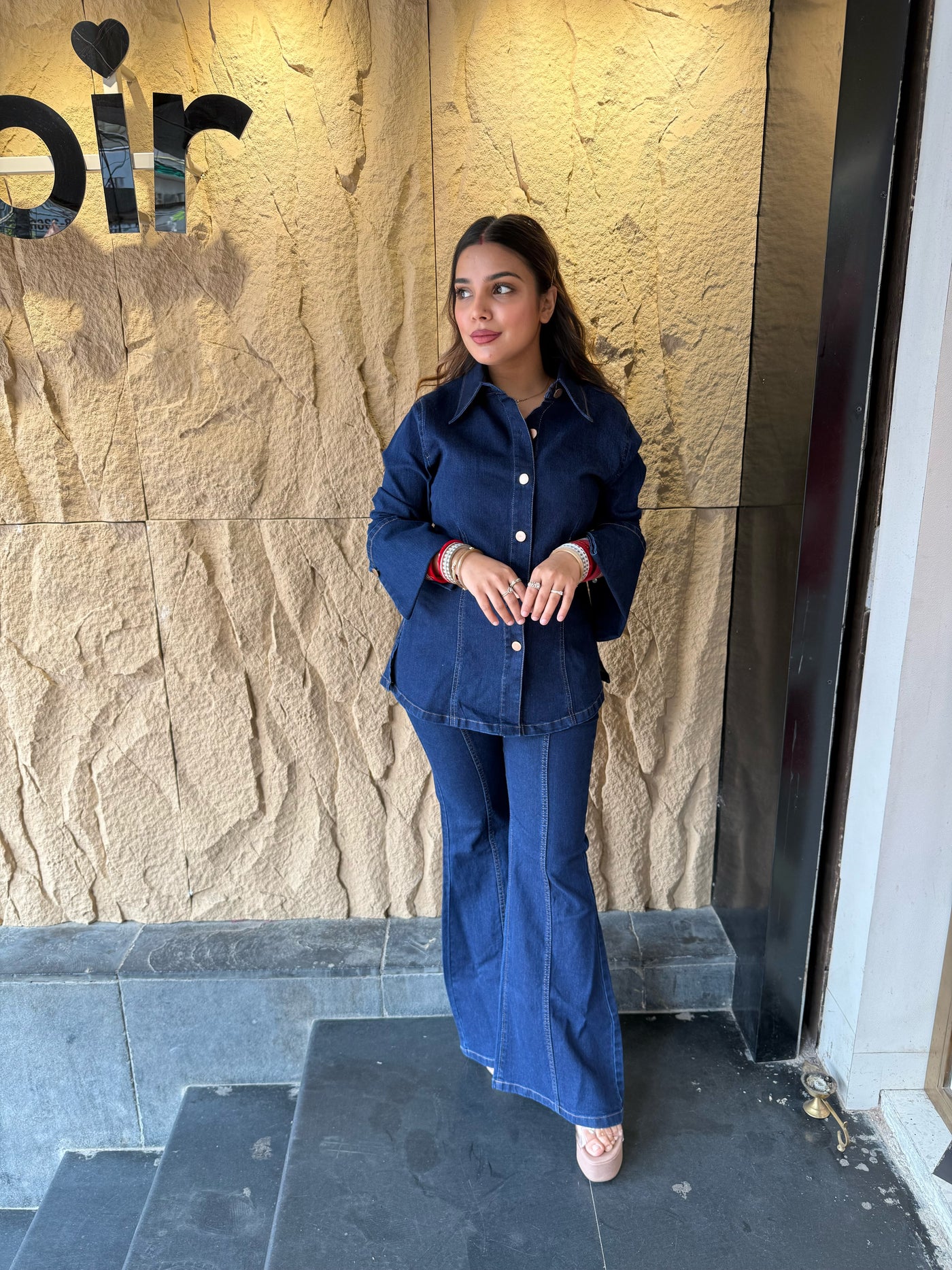 “Jenin” - Stretchable Denim Two Piece set