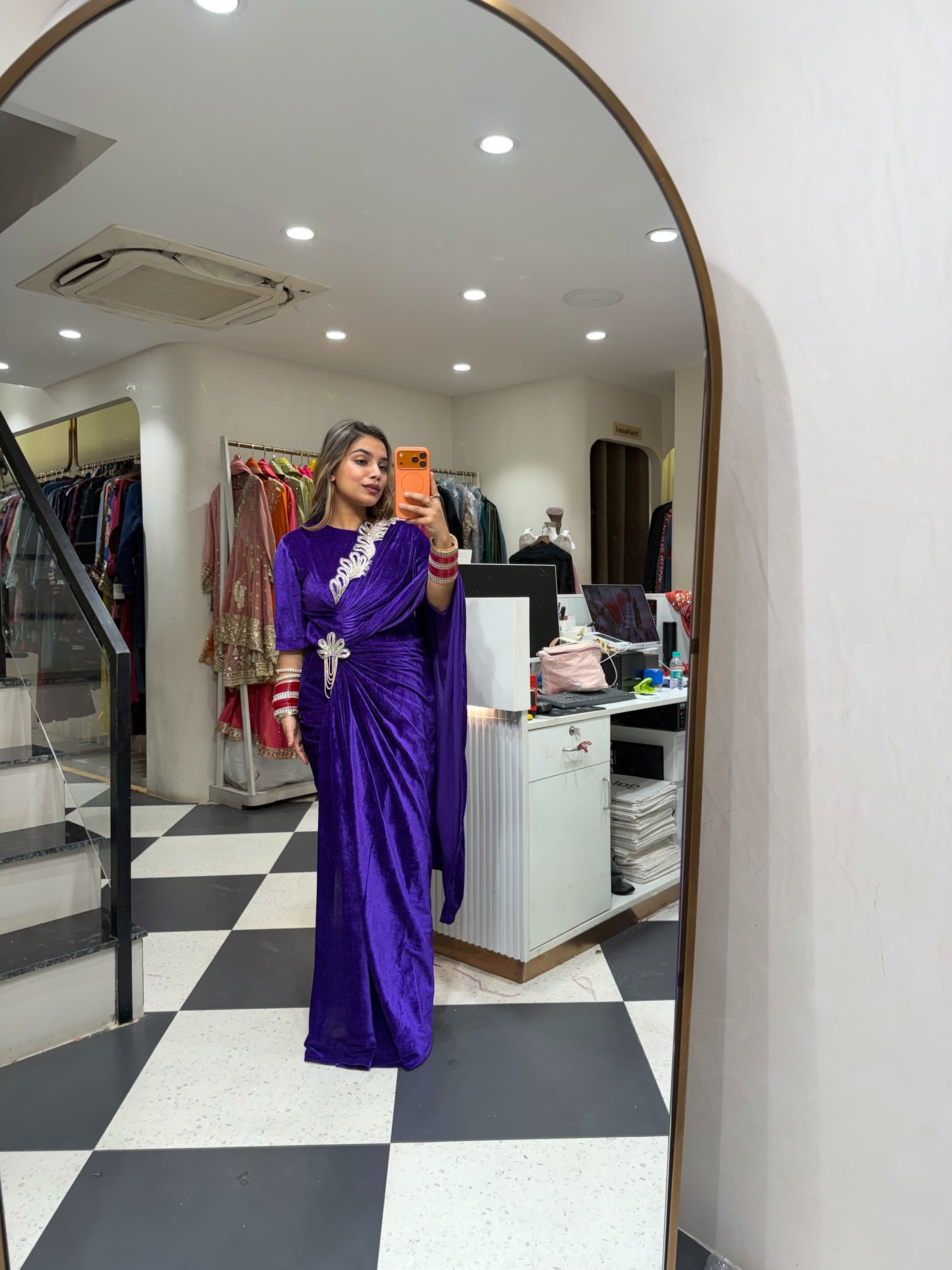 “Kimara- Drape velvet Dress