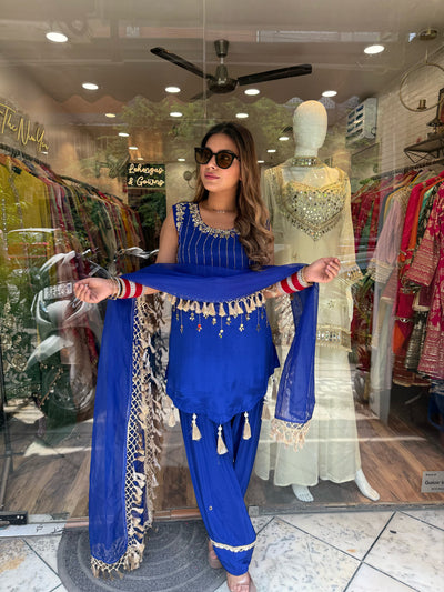 “Saanchi” - Crepe Three Piece Set ( Sleeves included )