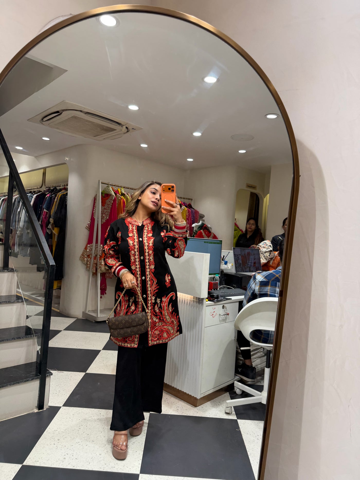 “Kalki”- Thread embroidered woollen Two Piece set