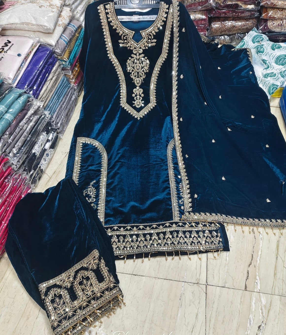 “Sabah” - Velvet Three Piece set