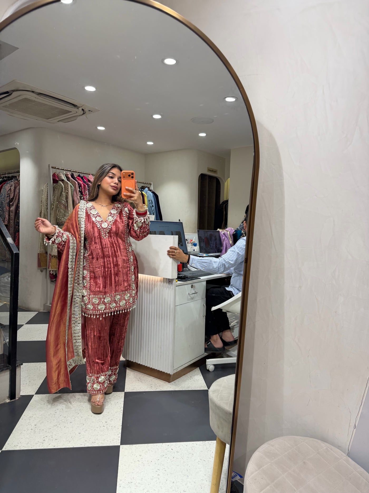 “Mohifoor” - Velvet Three Piece set