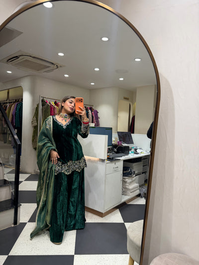 “Rahat” - Velvet Three Piece set