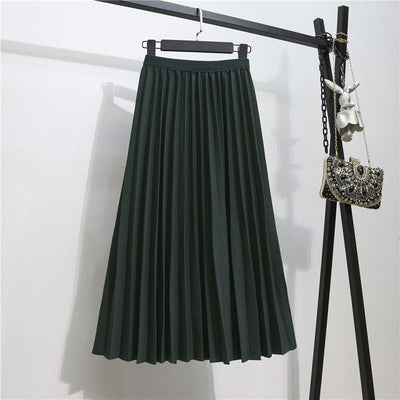 “Leona” - Pleated Midi Skirt