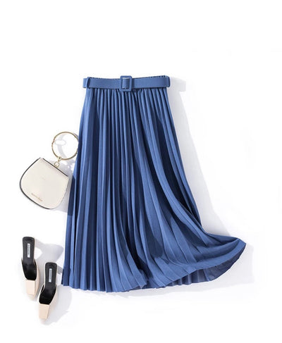 “Leona” - Pleated Midi Skirt