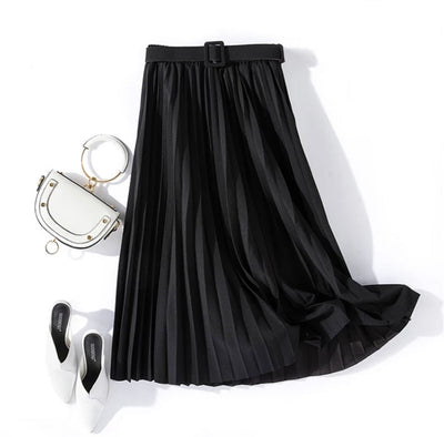 “Leona” - Pleated Midi Skirt