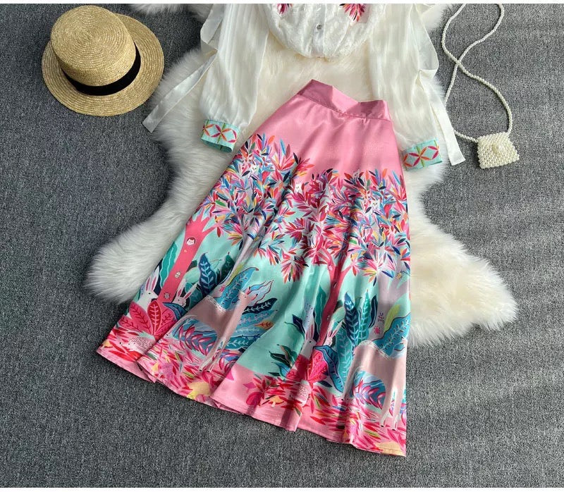 Amly - Floral Skirt and Top Set